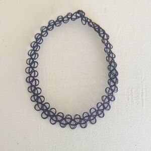 80s "tattoo" Black Choker Necklace